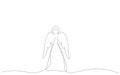 Christmas angel silhouette line draw Royalty Free Stock Photo