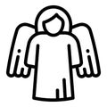 Christmas angel tree toy icon, outline style