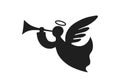 Christmas angel with trumpet. Christmas design element. isolated image