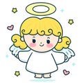 Christmas angel vector fairy princess baby character. X mas card Royalty Free Stock Photo