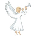 Christmas angel on white background. New Year`s holiday. Christmas angel. Winter character head. Funny christmas Royalty Free Stock Photo