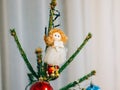 Christmas angel on a wooden table Royalty Free Stock Photo