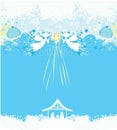 Christmas Angels. Christmas religious nativity scene card Royalty Free Stock Photo