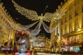 Christmas Angels Holiday lights on Regent Street, London.