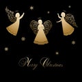 Christmas Angels with ornamental wings Royalty Free Stock Photo