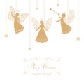 Vector Christmas Angels with ornamental wings