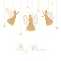 Christmas Angels with ornamental wings Royalty Free Stock Photo