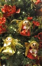 Christmas angels on a Christmas tree Royalty Free Stock Photo