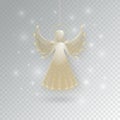 Christmas angels with wings and nimbus Royalty Free Stock Photo