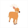 Christmas animal cartoon deer clip art illustration Royalty Free Stock Photo