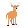 Christmas animal cartoon deer clip art illustration Royalty Free Stock Photo