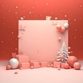 Christmas ans New Year seasonal social media background design in square with blank space for text. Template for holiday