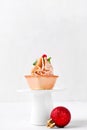 Christmas appetizer with seafood pate in tartlet