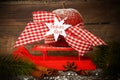 Christmas apple on a slide Royalty Free Stock Photo