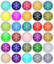 Christmas aqua buttons with snowflakes Royalty Free Stock Photo
