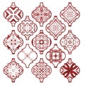 Christmas arabesque tile ornament set