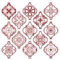 Christmas arabesque tile ornament set