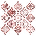 Christmas arabesque tile ornament set