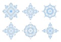 Christmas art.Blue snowflakes on white background