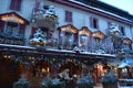 Christmas atmosphere on the main street of Chamonix Mont Blanc