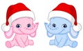 Christmas baby elephants Royalty Free Stock Photo