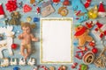 Christmas Baby Jesus, blank frame background cards Royalty Free Stock Photo