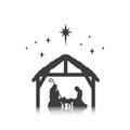 Christmas, baby Jesus in the manger with Mary and Joseph Royalty Free Stock Photo