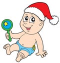 Christmas baby with rattle