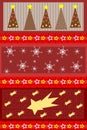 Christmas background with stars trees and snow, fantasy, colors. Royalty Free Stock Photo