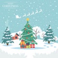 Christmas Background. Abstract Vector Illustration in flat design style