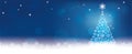Abstract Winter Blue Seamless Background With A Christmas Tree And Snowflakes. Vector Illustration. Royalty Free Stock Photo