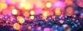 Christmas background with abstract bokeh effect featuring gold and pink blurred glitter lights suitable for banners Royalty Free Stock Photo