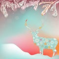 Christmas background with abstract reindeer. EPS 8