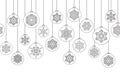 Christmas background with Ball Doodle Decor Elements. Happy Wint Royalty Free Stock Photo