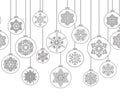 Christmas background with Ball Doodle Decor Elements.