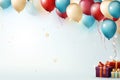 Christmas background with balloon and gift box Royalty Free Stock Photo