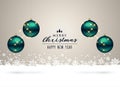 Christmas background with balls and snowflakes decoration