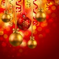 Christmas background with baubles