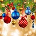 Christmas background with baubles