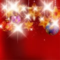 Christmas background with baubles.