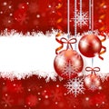 Christmas background with baubles and copy space