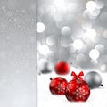 Christmas background with baubles and place for te