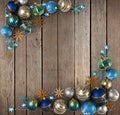 Christmas background and baubles and star Royalty Free Stock Photo