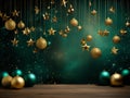 Christmas Background Baubles with Star Lights