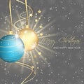 Christmas background, baubles, stars, swirly lines and snowflakes pattern Royalty Free Stock Photo