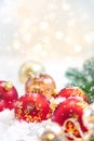 Christmas background and beautiful decor. New Year. Selective focus