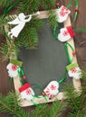 Christmas background with blank chalkboard Royalty Free Stock Photo