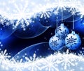 Christmas background blue balls Royalty Free Stock Photo
