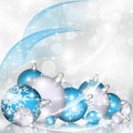 Christmas background blue balls Royalty Free Stock Photo