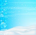 Winter Christmas background with trees covered by snow, Vector illustration Royalty Free Stock Photo